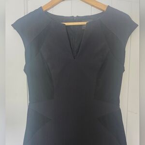 Adrianna Papell Mesh Panel Black Dress Size 6 Small S M Medium LBD